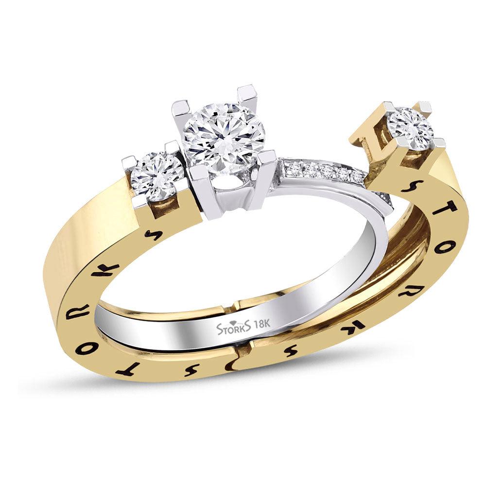 0.80 Karat Tria Diamante Storks Anello