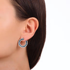 2.75 Karat Deep Blue Baget Küpe