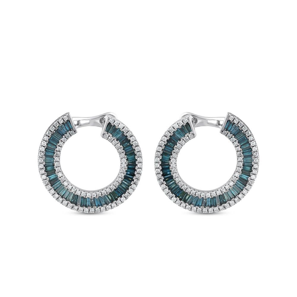 2.75 карата Deep Blue Baget серьги