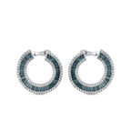 2.75 Karat Deep Blue Baget Küpe