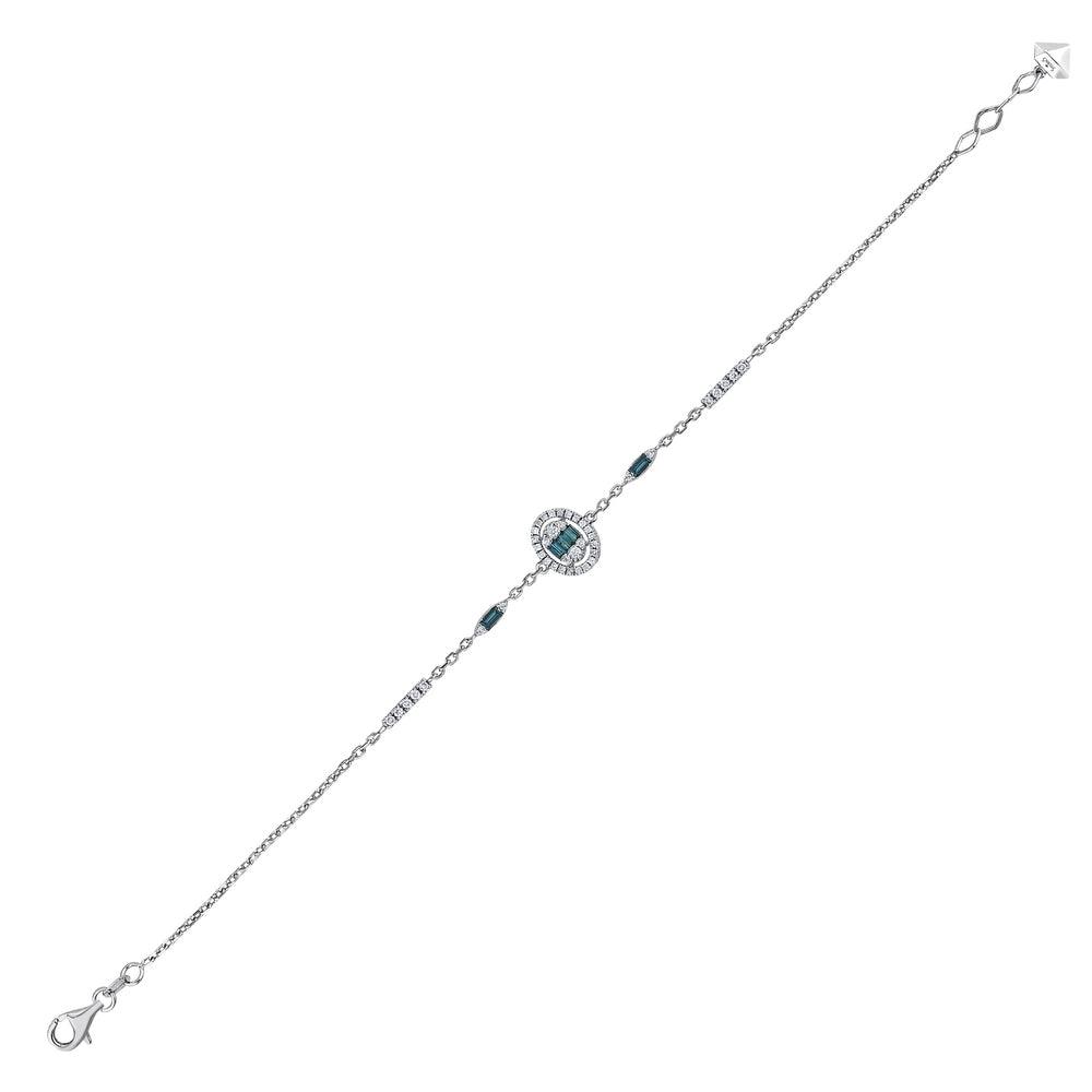 0.39 Karat Deep Blue Baget Bracciale