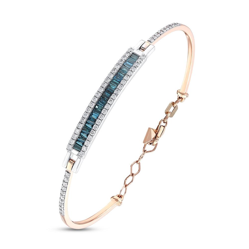 1.21 карата Deep Blue Baget браслет