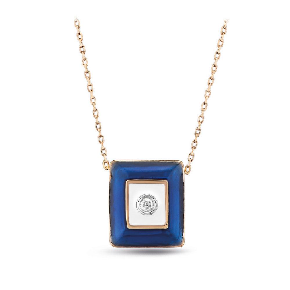 0.03 Karat Diamante Lacivert Mineli Collana