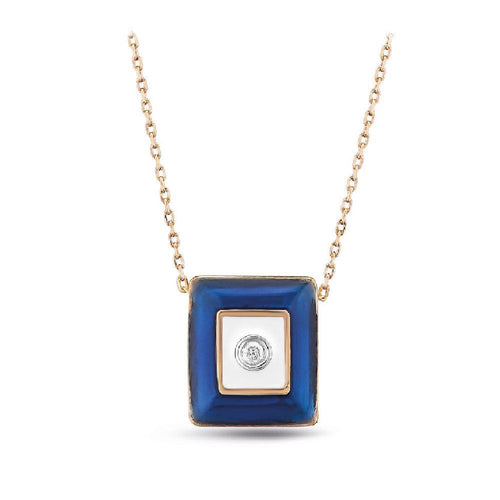 0.03 Karat Diamante Lacivert Mineli Collana