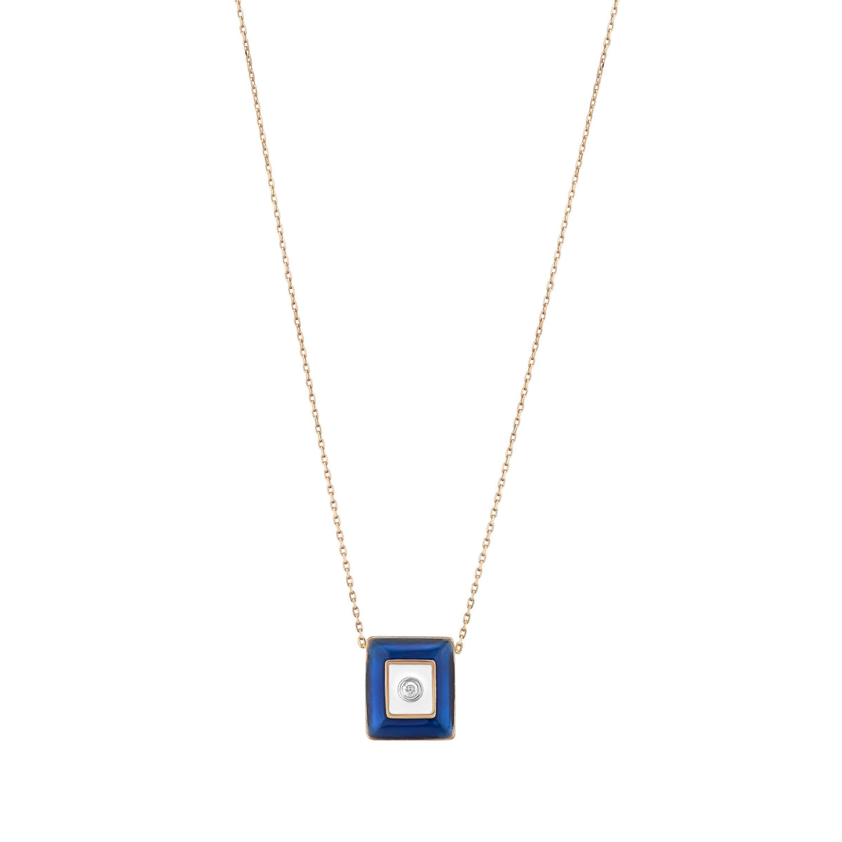 0.03 Karat Diamante Lacivert Mineli Collana