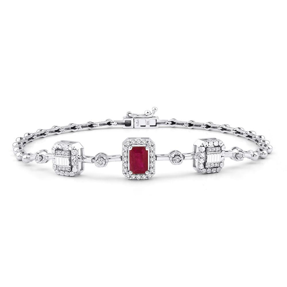 1.00 Karat Laranj Yakut Diamante Bracciale