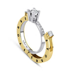 0.72 Karat Tria Diamante Storks Anello
