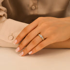 0.72 Karat Tria Diamante Storks Anello