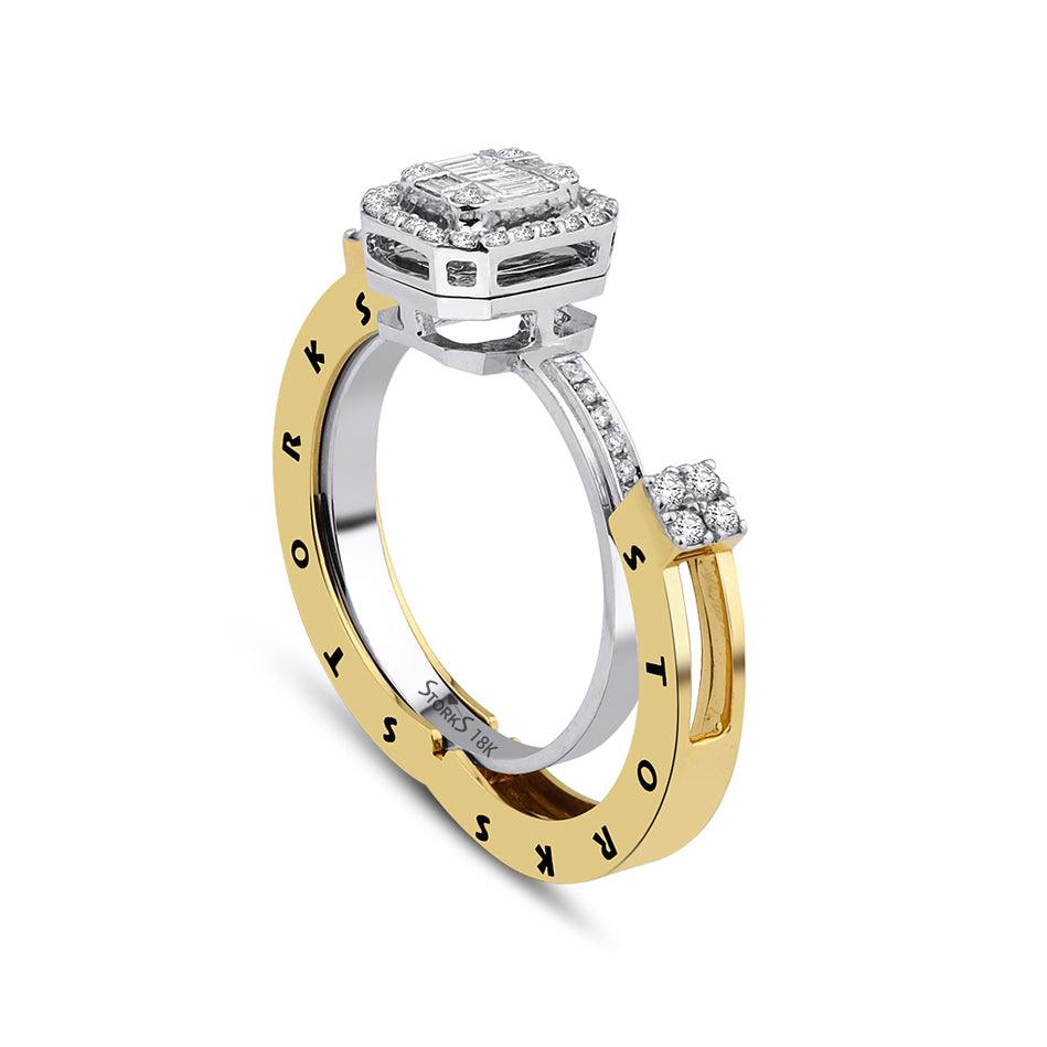 0.43 Karat Baget Diamante Storks Anello