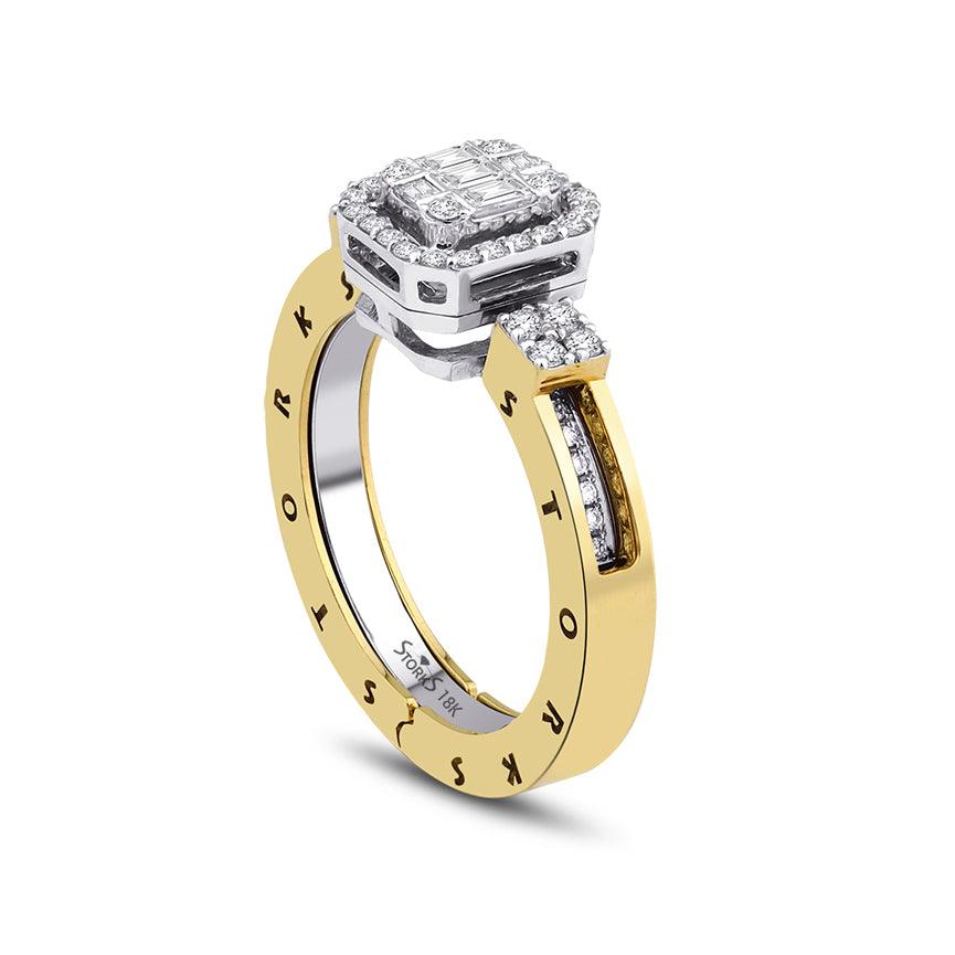 0.43 Karat Baget Diamante Storks Anello