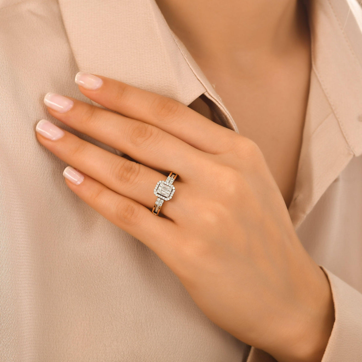 0.43 Karat Baget Diamante Storks Anello