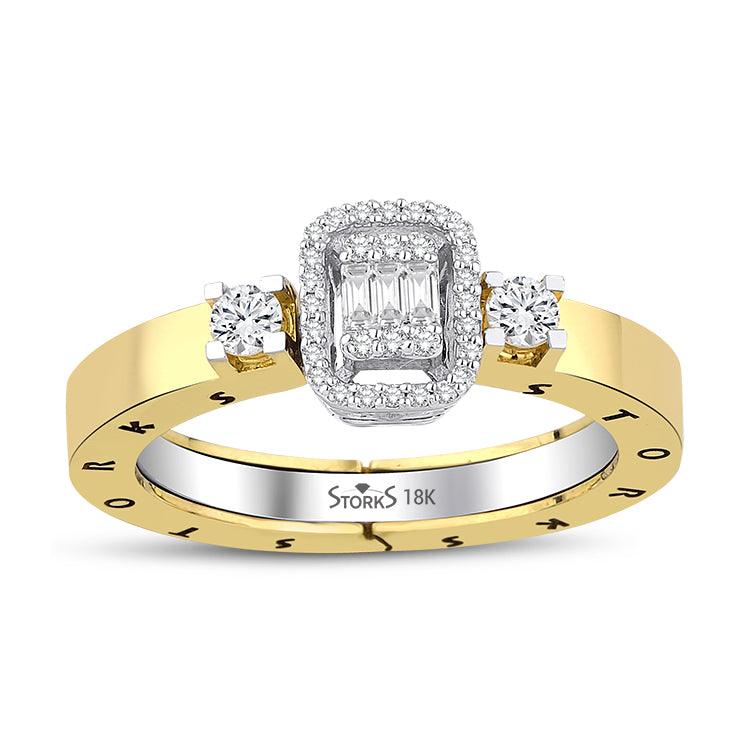 0.38 Karat Baget Diamante Storks Anello