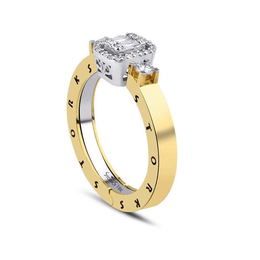 0.38 Karat Baget Diamante Storks Anello