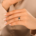 1.15 Karat Safir Diamante Storks Anello