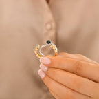 1.15 Karat Safir Diamante Storks Anello