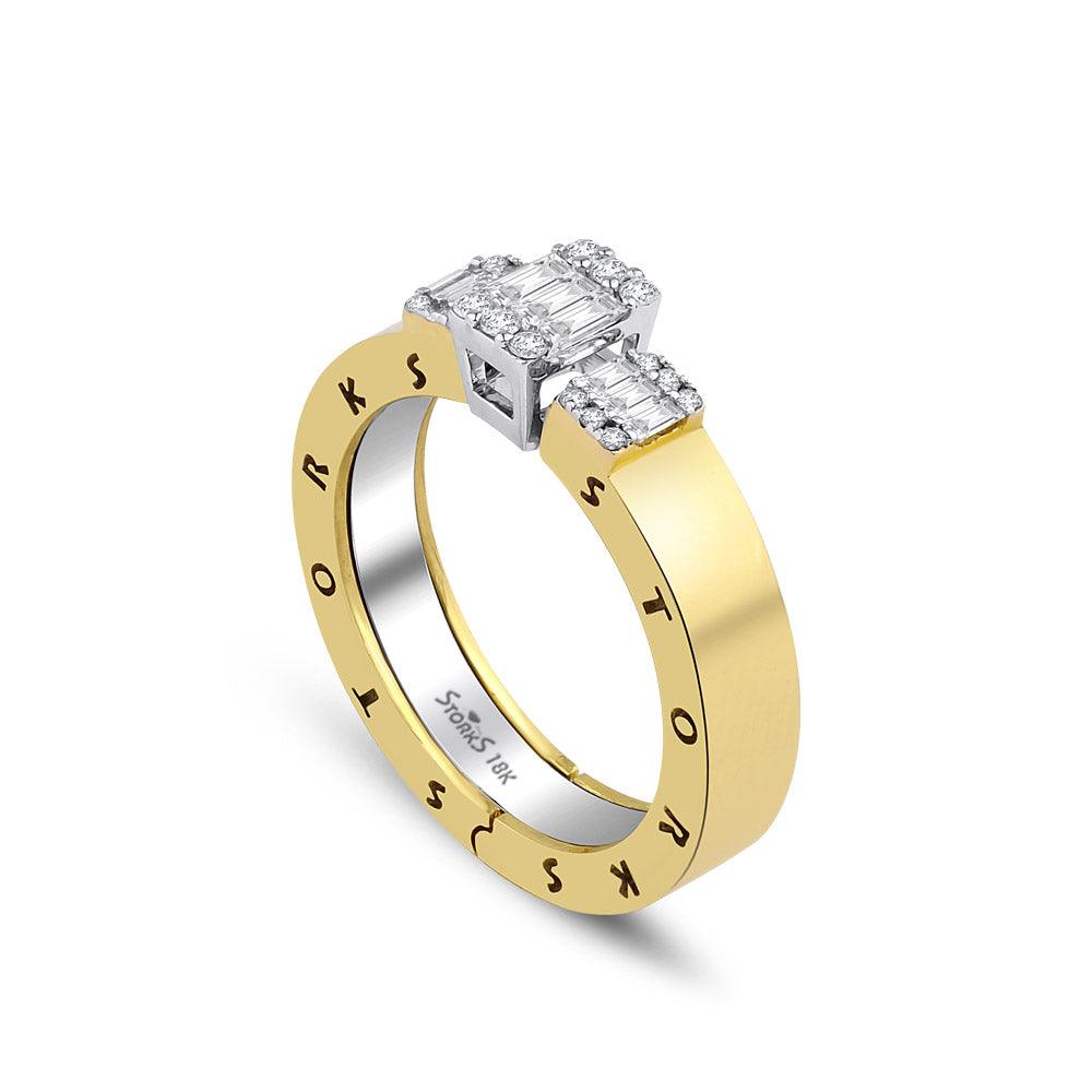 0.45 Karat Baget Diamante Storks Anello
