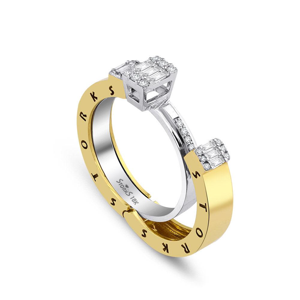 0.45 Karat Baget Diamante Storks Anello