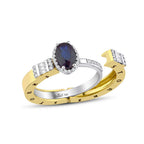 1.15 Karat Safir Diamante Storks Anello
