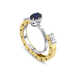 1.15 Karat Safir Diamante Storks Anello